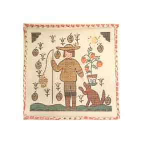 Needlepoint Canvas - Fisherman with Dog