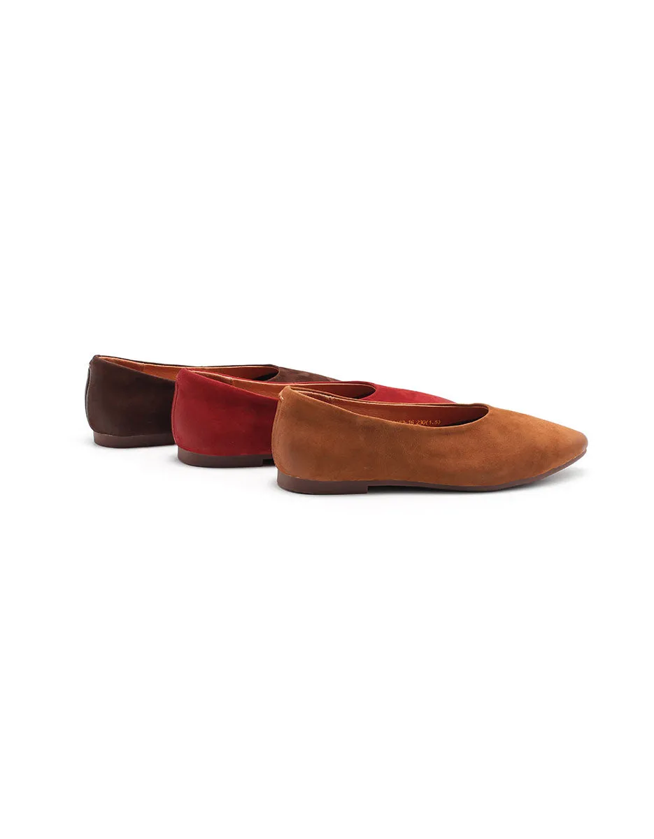 Nubuck Leather Soft Sole Pointed Toe Retro Flat Shoes