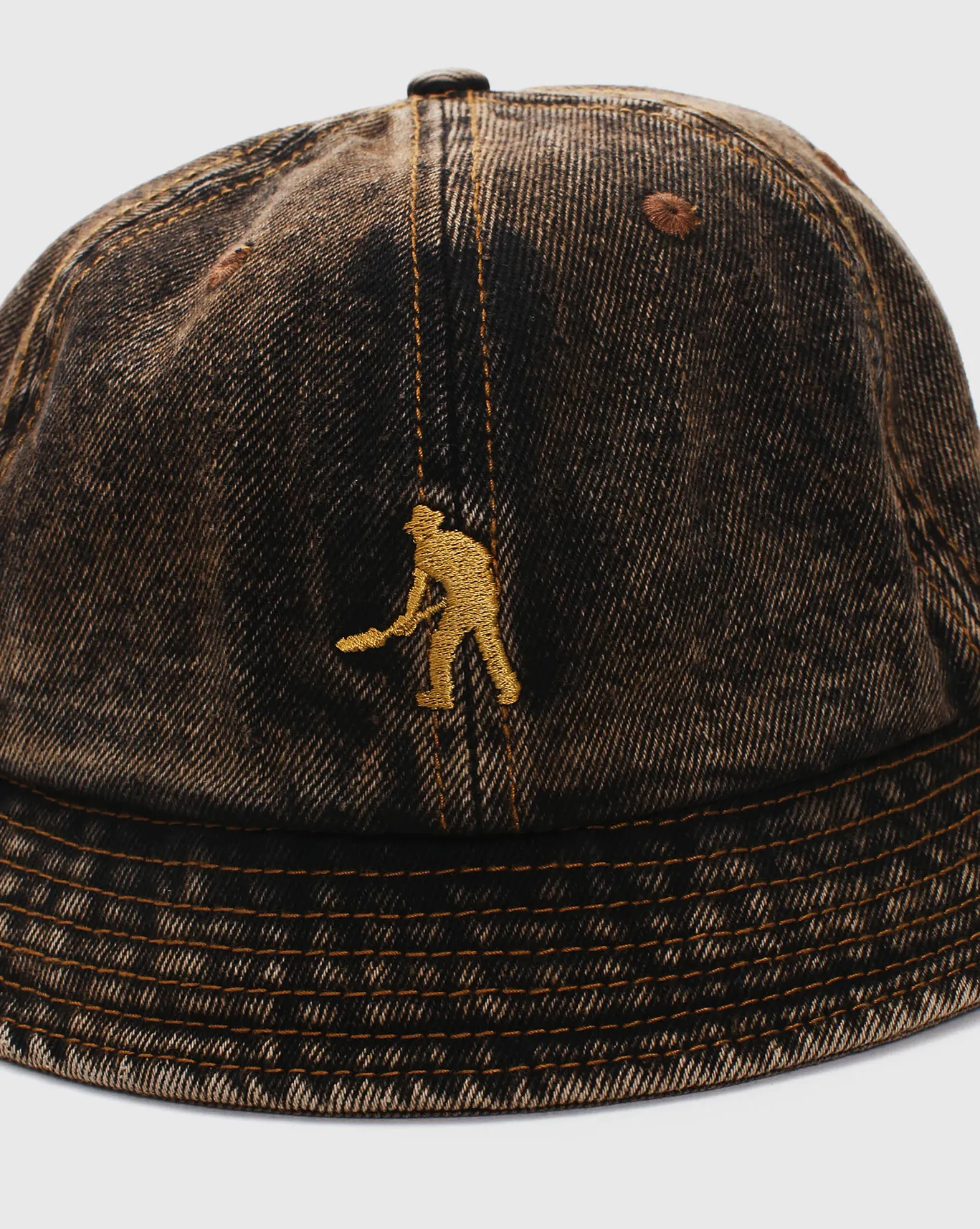 Passport Workers Club Denim Bucket Hat - Chocolate