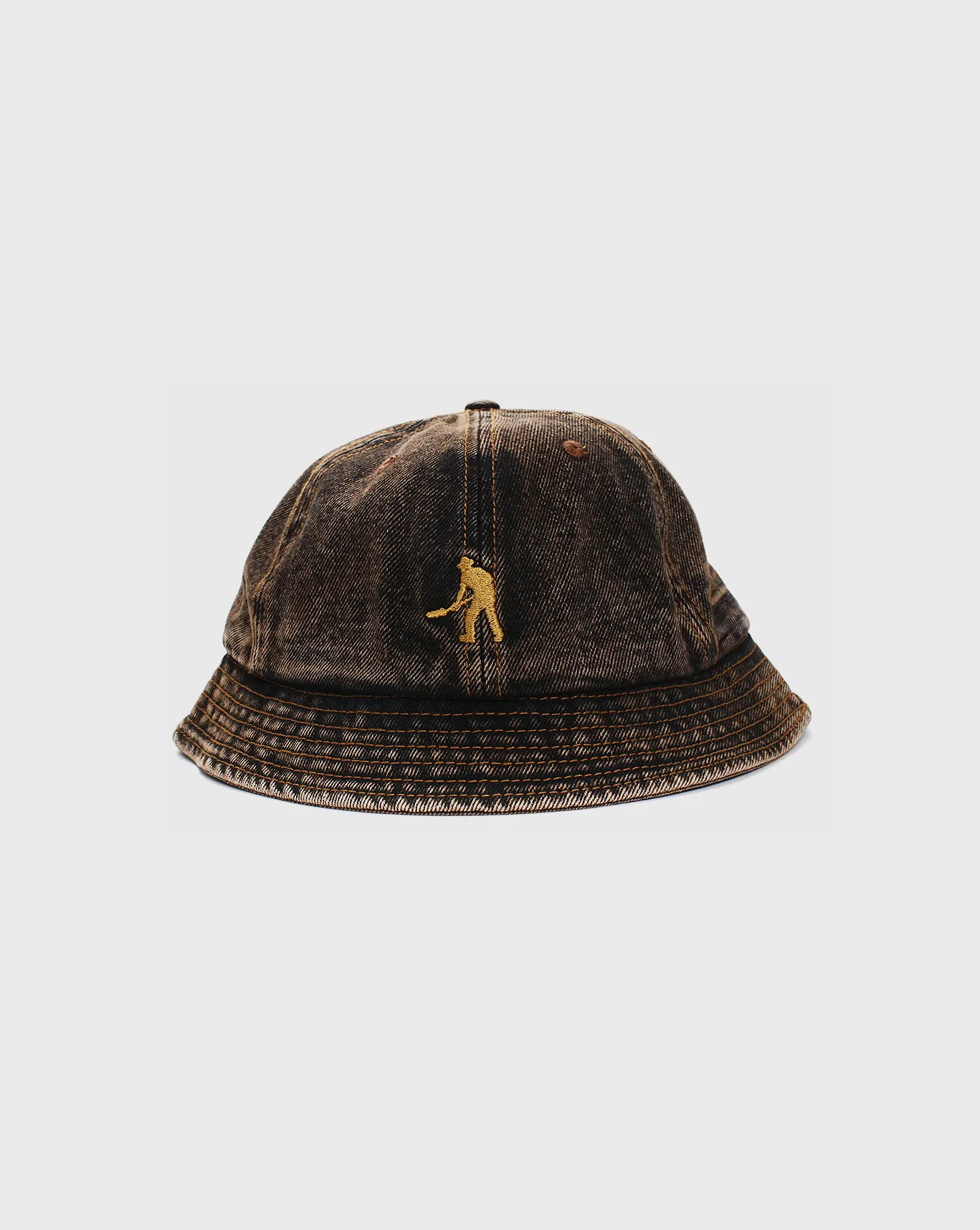 Passport Workers Club Denim Bucket Hat - Chocolate