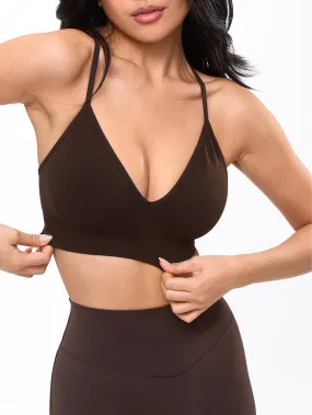 Plunge Seamless Sports Bra - Cold Brew