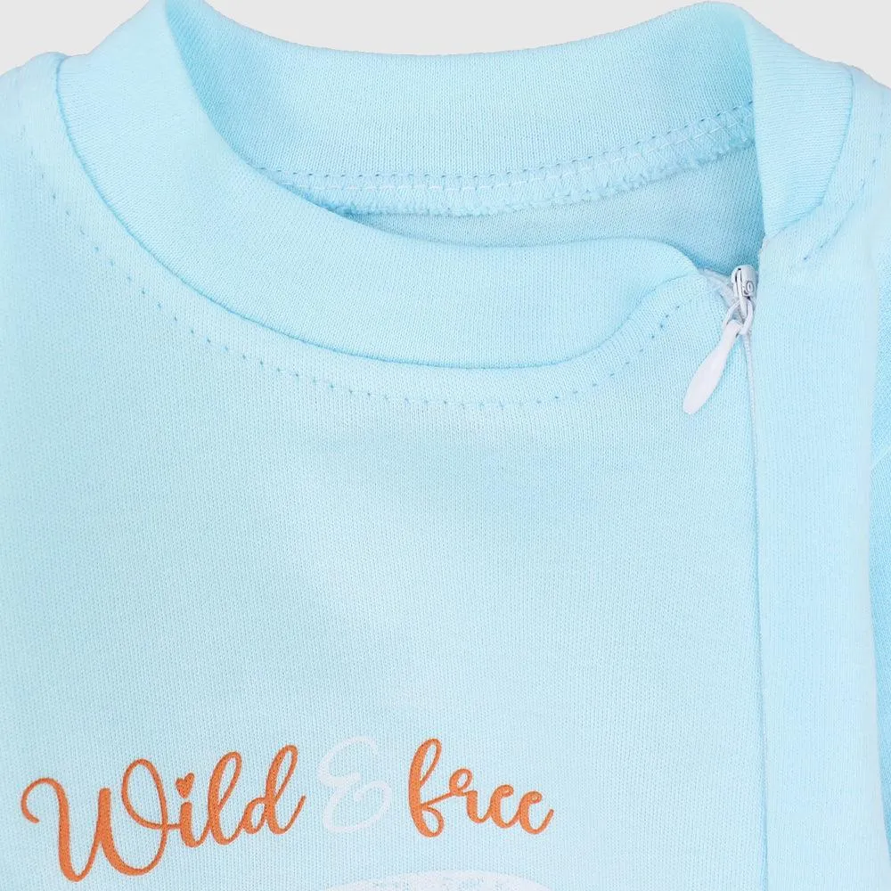 "Wild & Free" Long-Sleeved Baby Footie