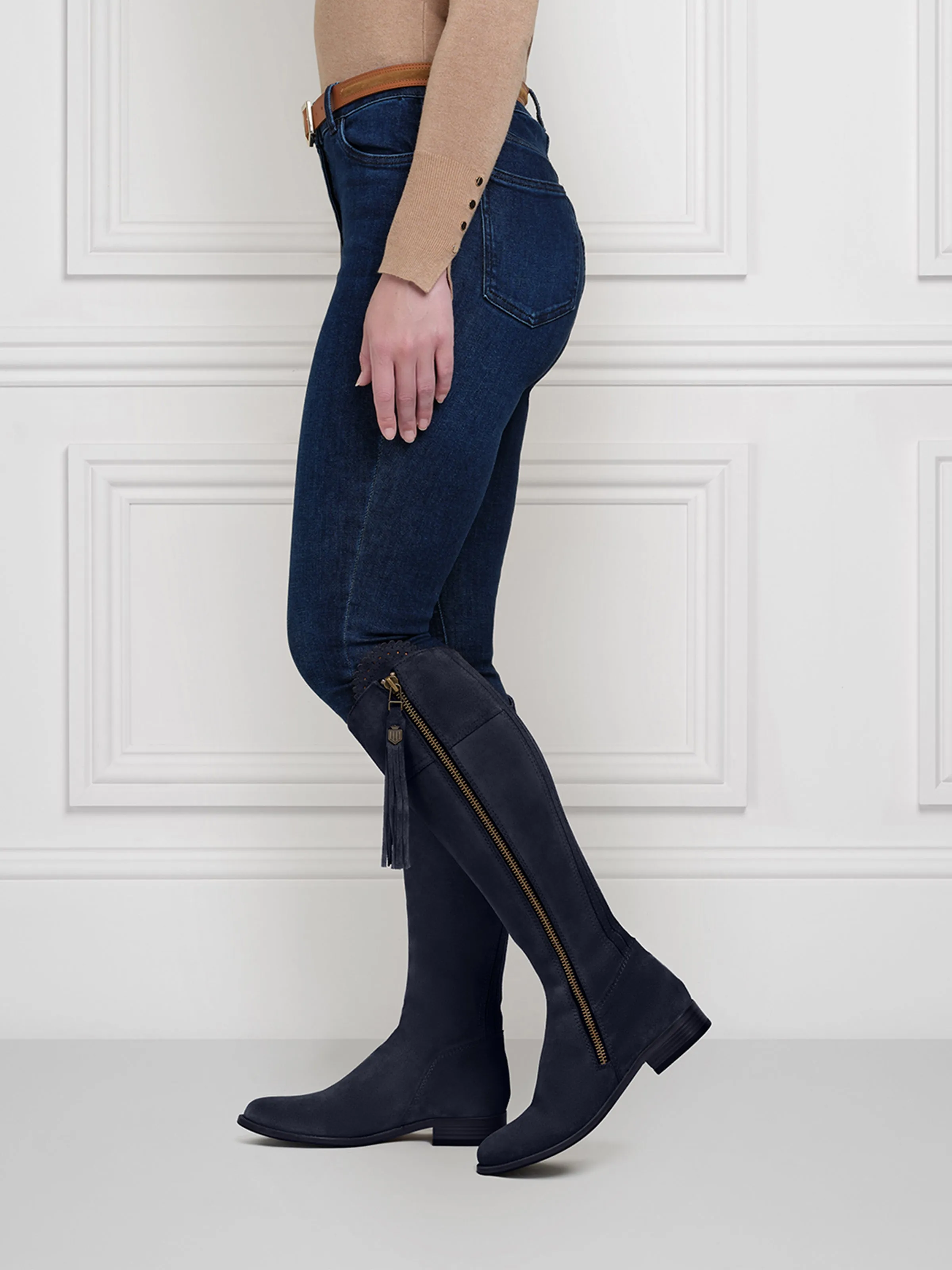 Regina (Narrow Fit) - Navy Blue Suede