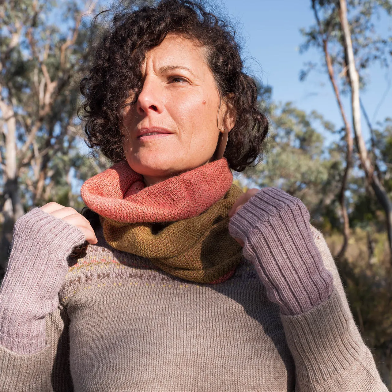 Reversible Double Knit Loop Scarf in Baby Alpaca (Adults) *Returning 2025