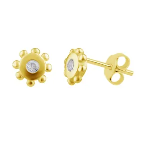 Sun Stud Earrings - Gold