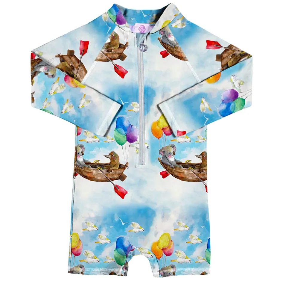 Up In The Clouds Unisex Long Sleeve Zip Swimmers