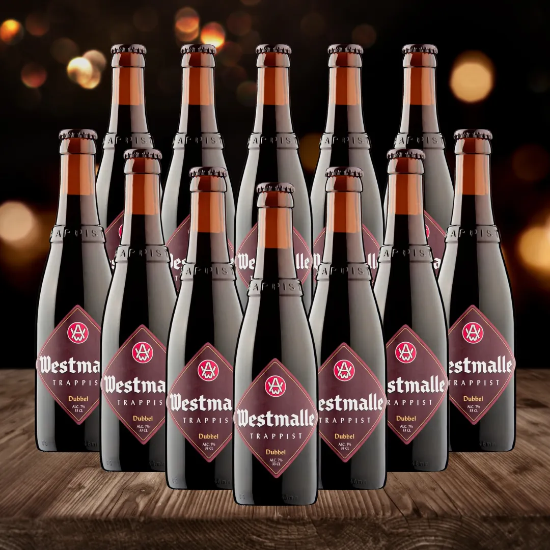 Westmalle Belgian Trappist Dubbel Beer 330ml Bottles - 7.0% ABV (12 Pack)